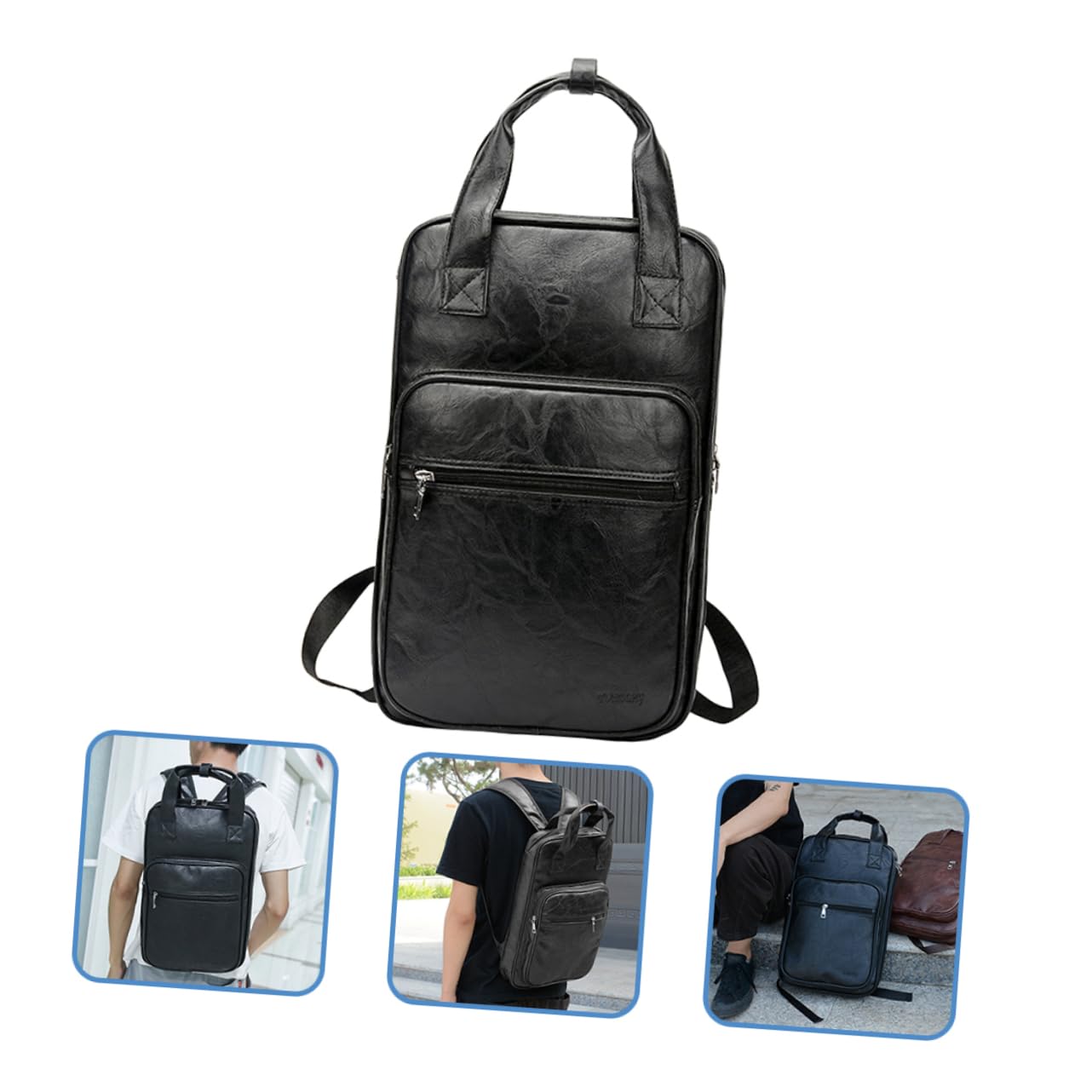 Abaodam Borsa per Bacchette da Batteria in Pu + Cotone 420d, Portabacchette Ampia Capacità per Studenti e Insegnanti