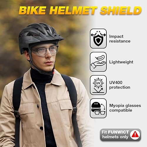 Miniatura 10 de Gafas magnéticas para casco de bicicleta, quitablesdesmontables viseras para el casco de bicicleta de ciclismo FW001