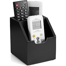 DRASTAR Remote Control Holder, TV Remoter Caddy 2 Slots,Remote Organizer for Desktop Home Decor, Black