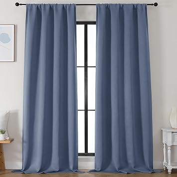 22% off: Simplebrand Denim Blackout Curtains for Bedroom 96 Inches Long 2 Panels, Solid Thermal Insulated, Energy …