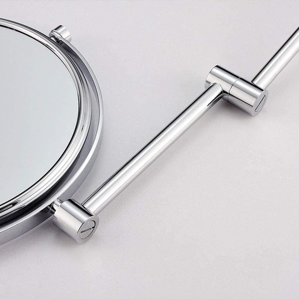 Bathroom Vanity Mirror, 10x Magnification Wall-Mounted Makeup, Double-Sided 360 ° Rotary decryplable Cosmetic Shaving(Chrome)