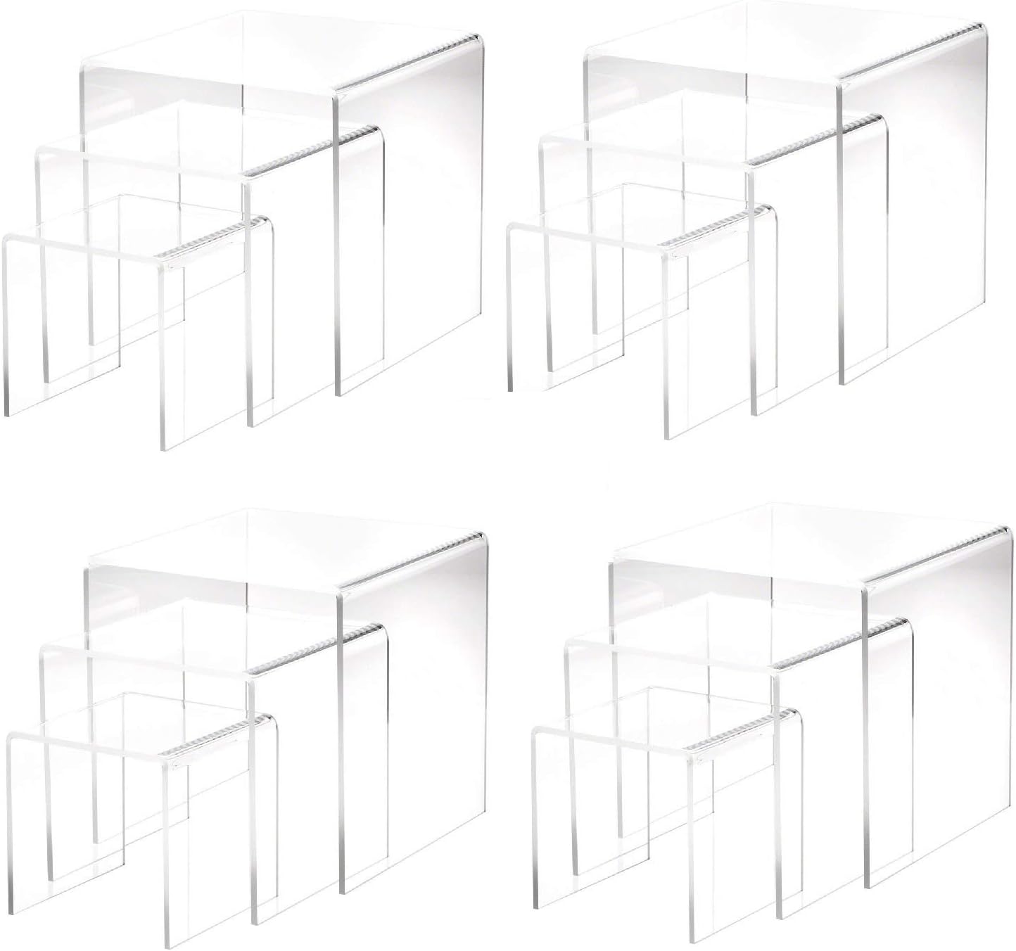 N'ice Packaging 4 Pieces Acrylic Cube with 5 Solid Sides - 5" x 5" x 5"