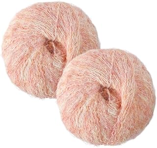 모헤어 혼방 실 2개, 50g, 뜨개질 스카프 스웨터 숄용 부드러운 실 (올랜더) | 부드러운 피부 친화적인 느낌, 다양한 색상 선택 가능. 각 공: 11cm × 5cm (11 cm × 5 cm), 휴대용 핸드메이드 프로젝트.