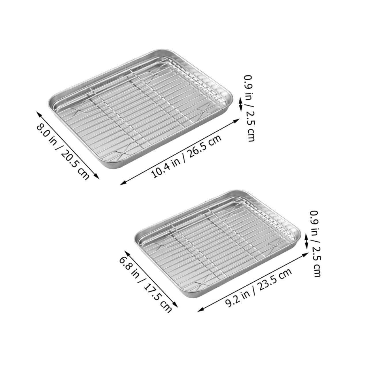 Gatuida 2juegos Bandejas Para Hornear Con Rejilla Para Enfriar Bandejas De Acero Inoxidable Para Hornear Pan Para Con Rejilla Para Cocinar El Horno