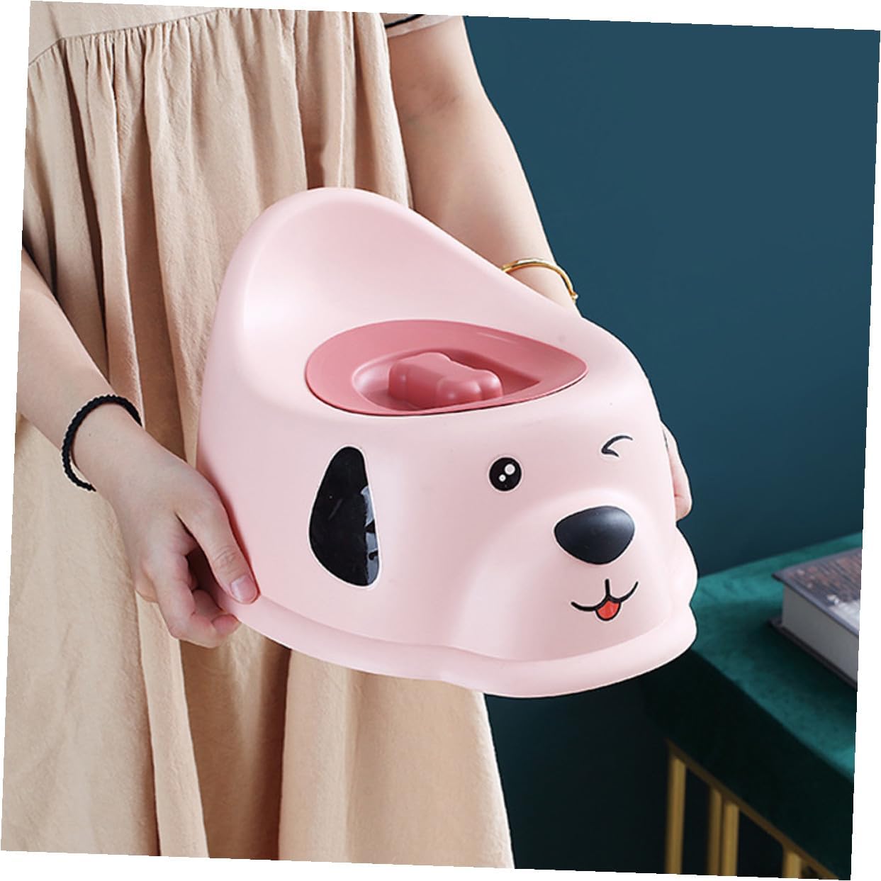 Abaodam Cartoon Design Potty Training Toilet with Lid and Anti-slip Base Portable Potty Chair for Boys and Summer Training Toilet for Easy Diaper Transition
