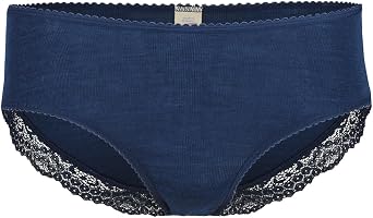 Womens Thermal Panties Briefs Moisture Wicking Merino Wool Silk with Lace Detail