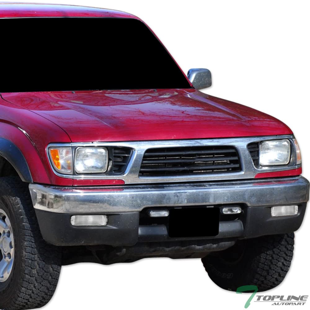 Chrome Clear Housing Front Bumper Turn Signal Lights Parking Lamps ks Compatible With 95-97 Toyota Tacoma 4WD / 95-00 Tacoma 2WD