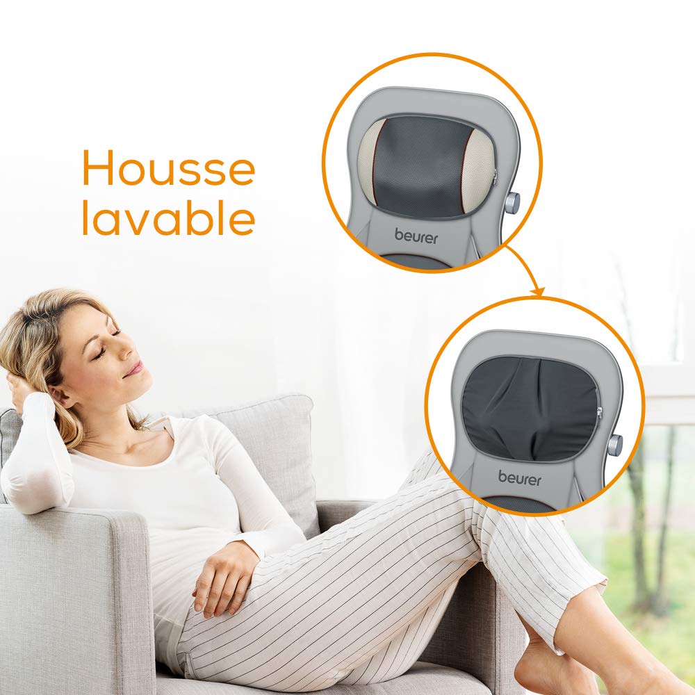 Housse de siège MG 320 HD 3 en 1 de Beurer | Massage Shiatsu, massage par compression d’air et massage ponctuel | Parfait pour un massage cervical, de dos et de jambes | Avec fonction de chauffage