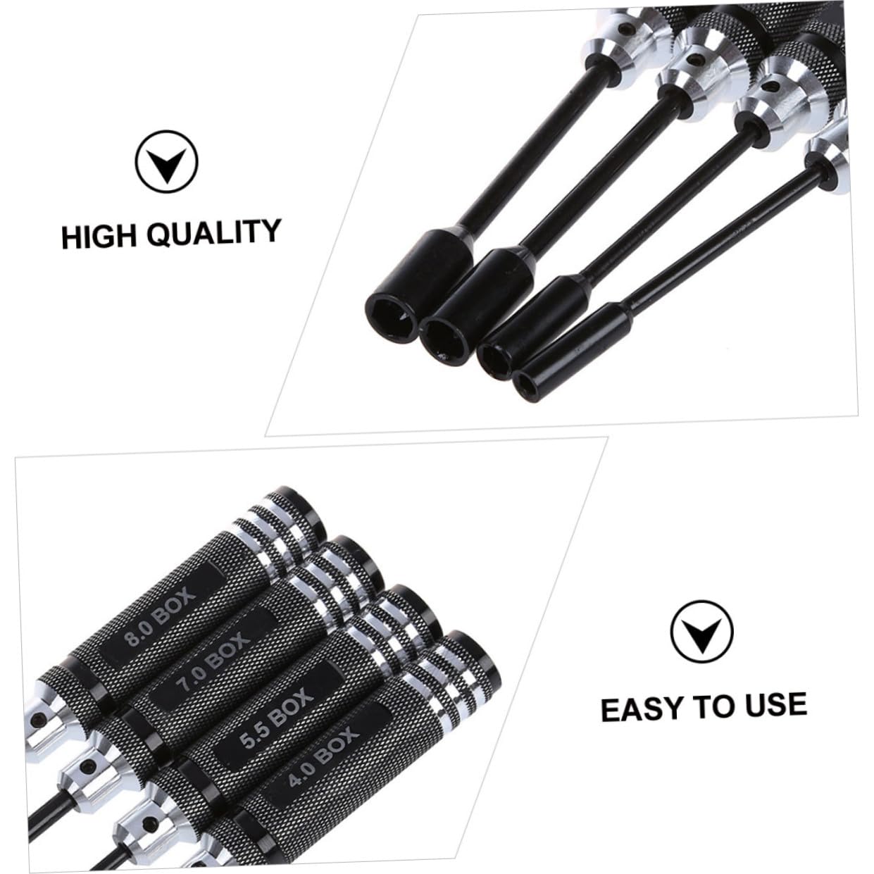 NOLITOY 4 piezas Destornilladores Profesionales de Aluminio para Reparación Rc con Mango Ergonómico Antideslizante para Modelos y Automóviles Eléctricos