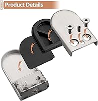 Vista 7 de Kamtop Abrazadera de vidrio, abrazadera redonda de vidrio de 0.236 a 0.276 pulgadas, soporte ajustable, abrazaderas de acero inoxidable 304, parte