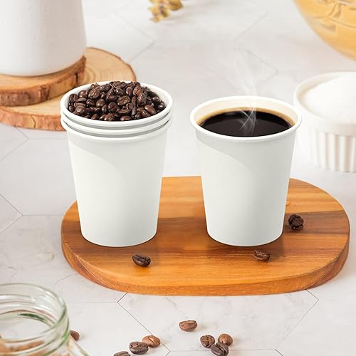 Miniatura 4 de Dealusy 100 Count Coffee Cups 8 oz, Leak-Free Food Safe Paper Cups 8 oz, Hot Cups, Disposable Hot Coffee Cups 8oz