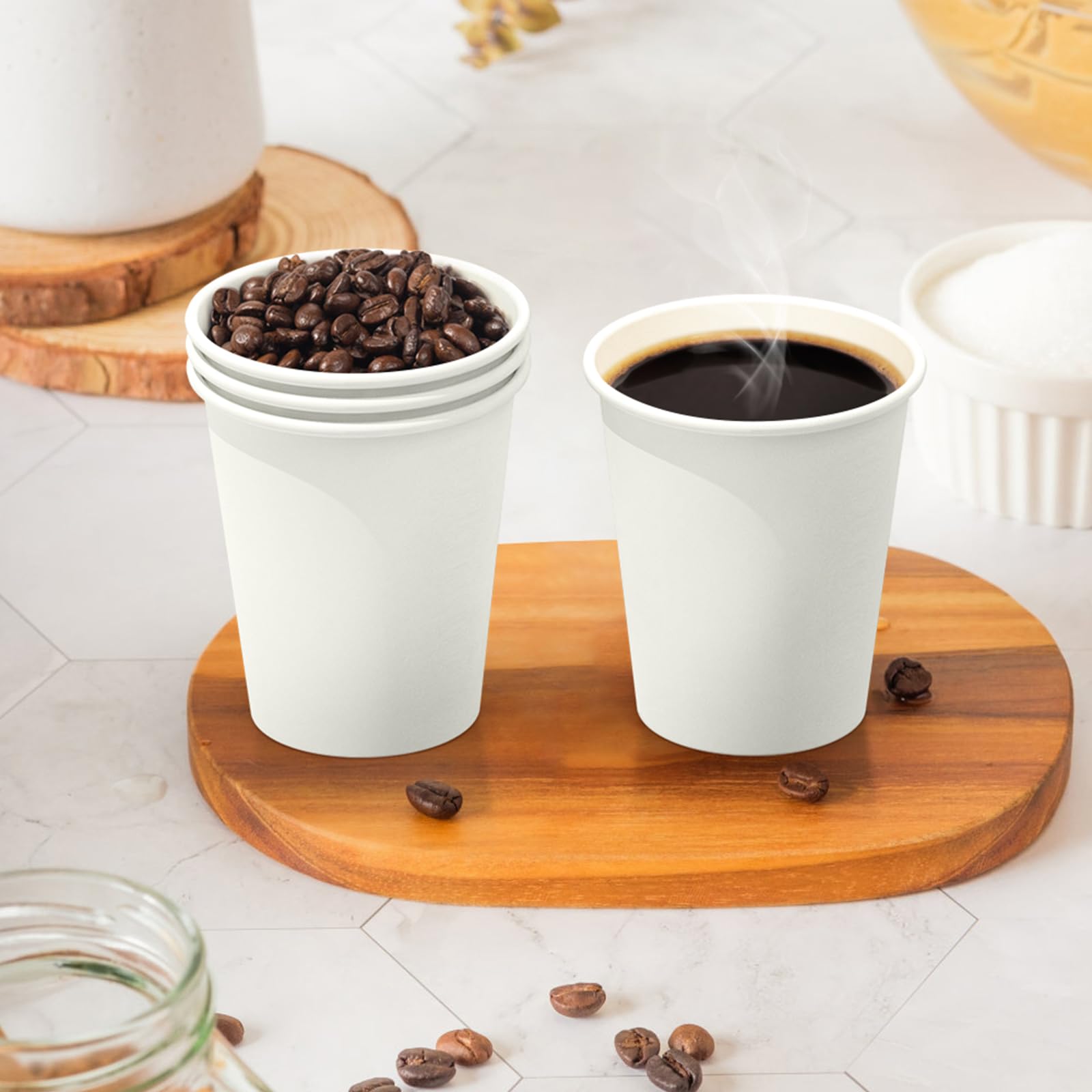 Snapklik.com : 500 Count 8 Oz Coffee Cups, Leak-Free Food Safe Paper ...