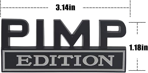 Miniatura 2 de GeeGeeTop Pegatina universal de repuesto de emblema PIMP Edition para automóvil camión SUV compatible con Ford F150 J Eep Dodger Chevrolet insignia