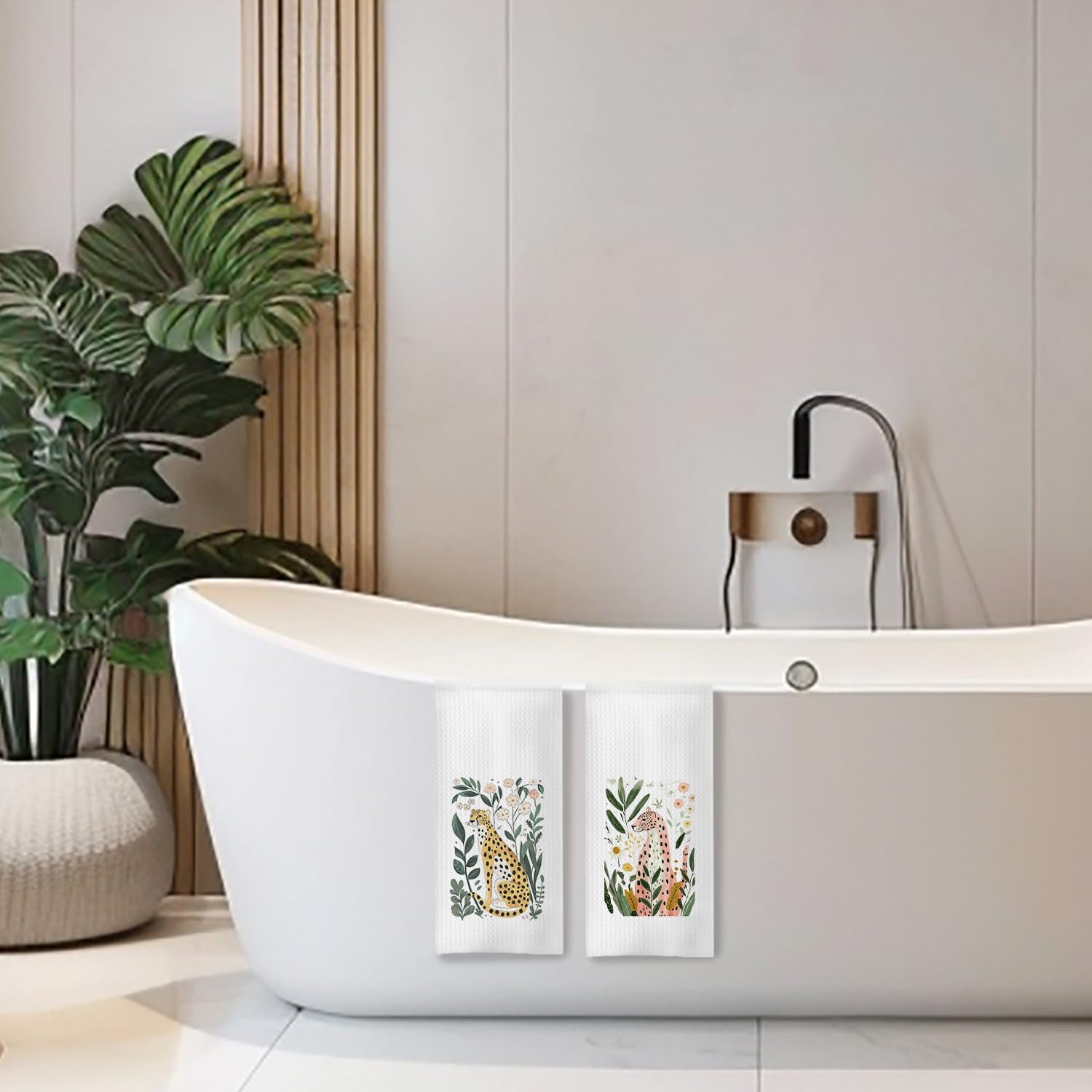 Pink Cheetah Decorative Hand Towels for Bathroom Kitchen Set of 2, Cheetah Decor Kitchen Towels, Cheetah Leopard Bathroom Decor, Pink Cheetah Leopard Dish Towels for Kitchen, 16x24 Inches - Image 6