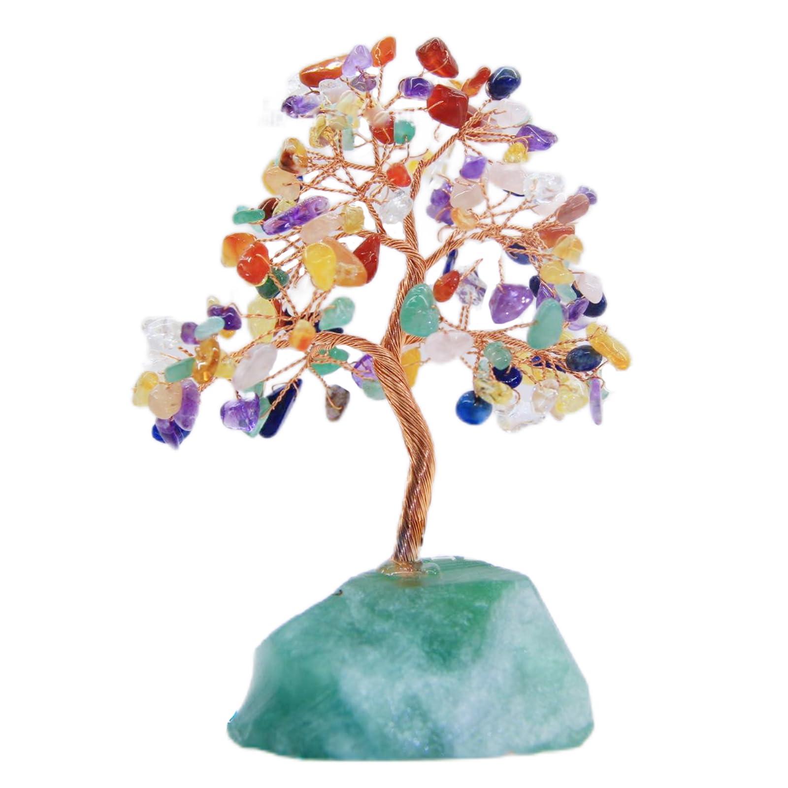Crystal Tree Handmade Money Tree Positive Energy Gem Tree Healing Gemstone Tree for Desk Room Shelf Decor Premium Meditation Bedroom Home Decoration Birthday (Multicolour)