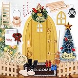 🎄【Perfektes Geschenk】Diese miniatur wichtel tür sind perfekt für Weihnachtsdekoration, die Fantasie der Kinder an und kreiert neue Weihnachtsbaum Puppenhaus, es ist ein perfektes Geschenk um Kinder von einem magischen einstieg in die Welt des wunderbaren Feenlebens verzaubern zu lassen.