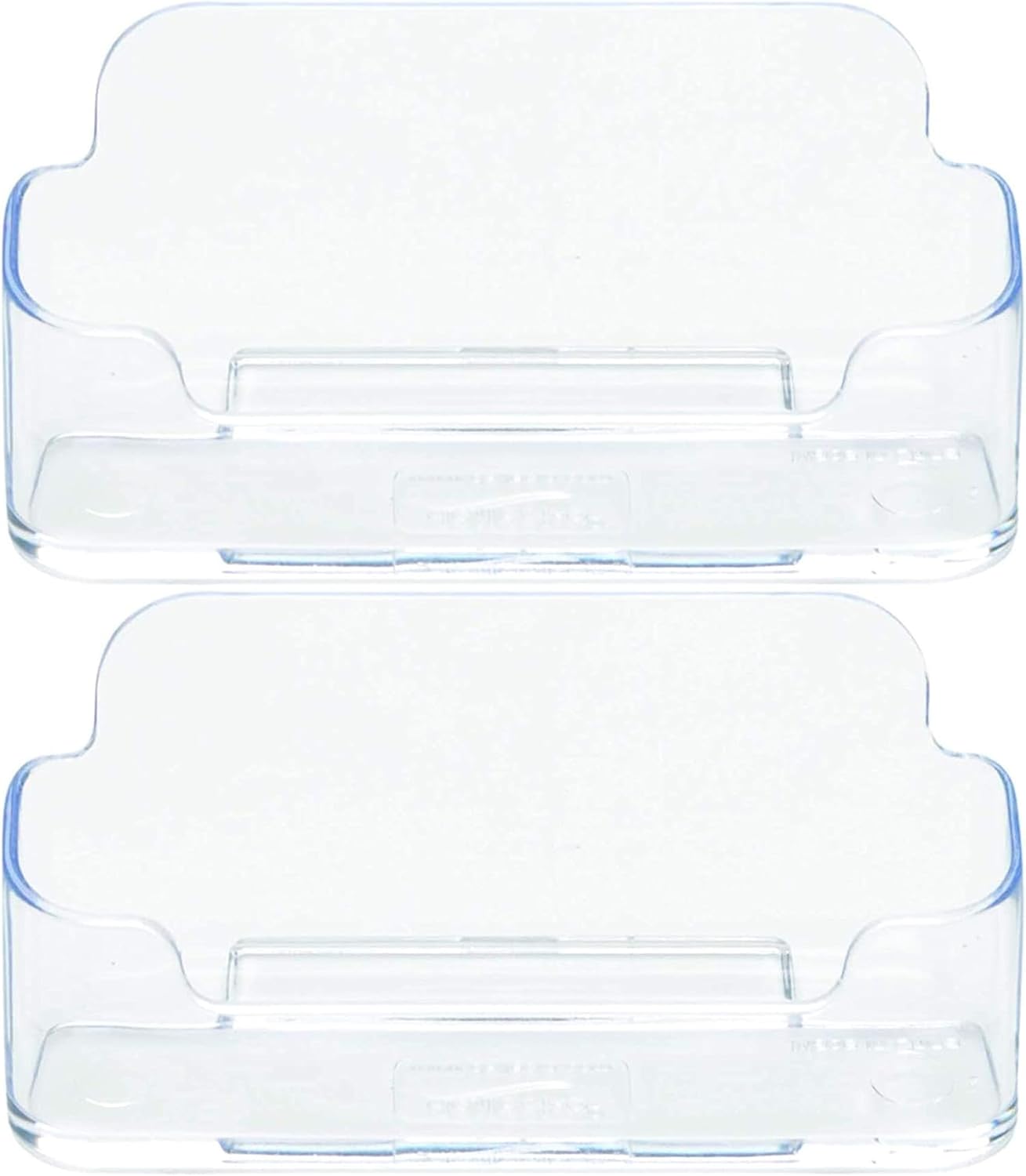 Deflecto Business Card Holder, Single Compartment, 3-3/4W x 1-7/8H x 1-3/8D, Clear (70101) - 2 Pack