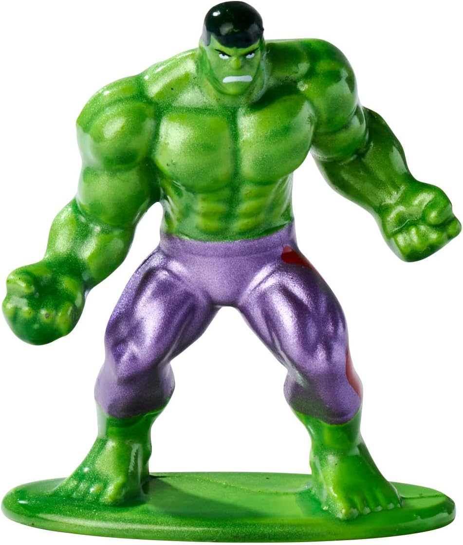 Jada - Marvel Avengers Figures (6 Figures) in Metal - Diorama Set with 6 nanofigures 4cm Collectible (Captain America, Iron Man, Hulk, Hawkeee, Thor, Black Widow) (253224001)