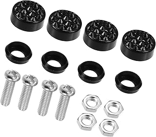 1 Set Bling Car License Plate Fasteners Screws Caps Covers Black Universal Rhinestone License Plate Bolt Cap Plastic Washer Durable Material