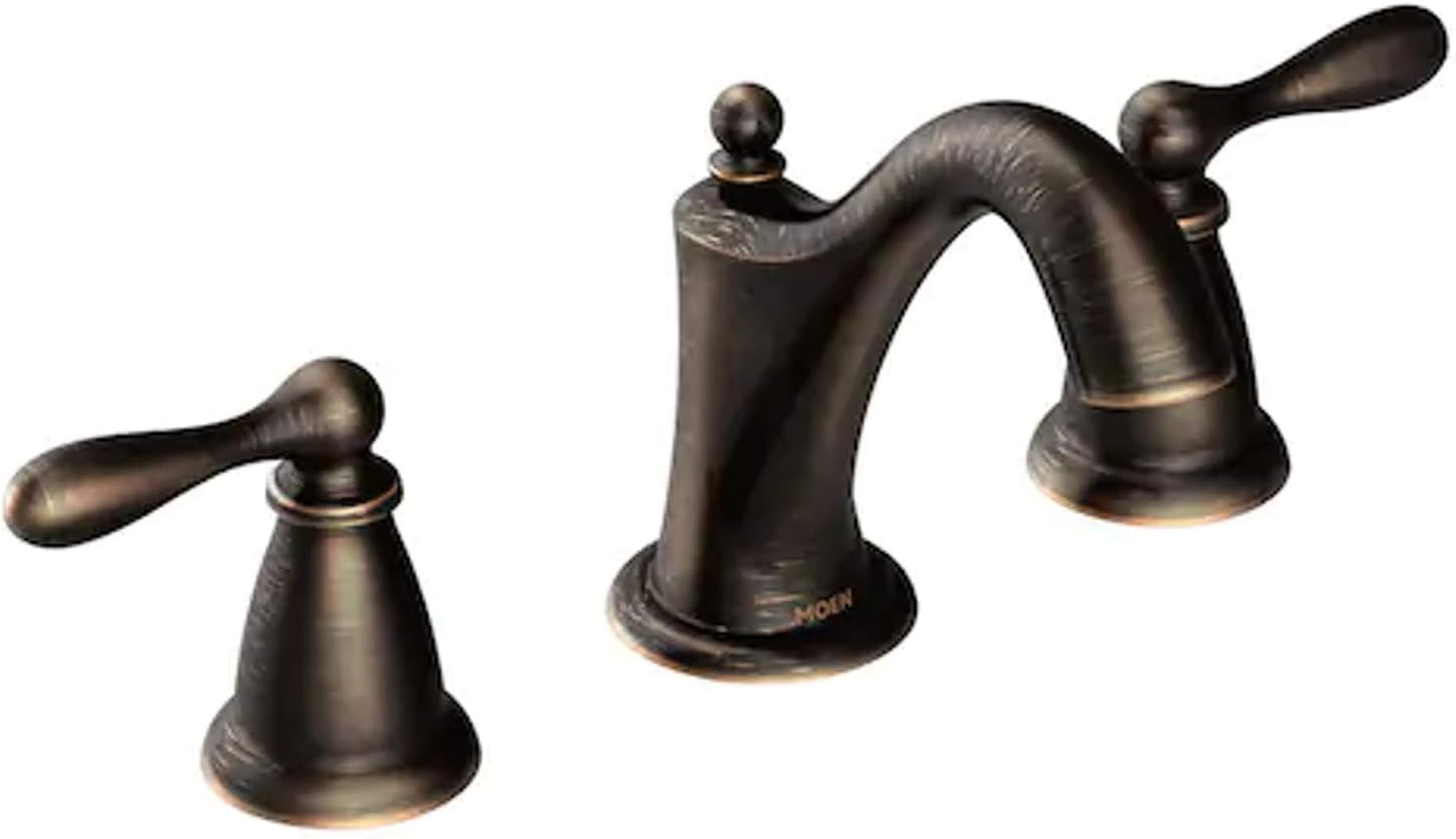 Moen WS84440BRB Two-Handle High Arc Bathroom Faucet, Mediterranean Bronze