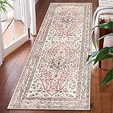 Beeiva Persian Washable Hallway Runner Rug, 2x6 Vintage Floral Bathroom Kitchen Runner Rugs with Rub