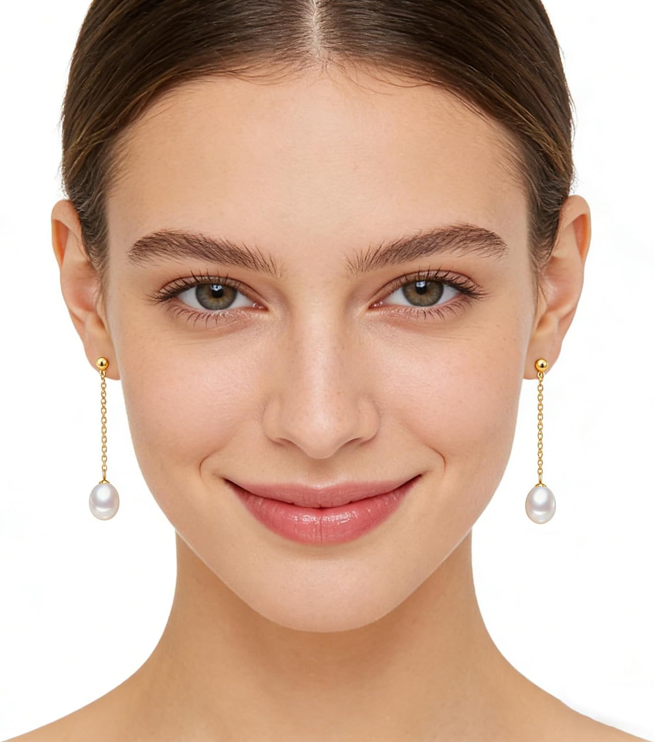 Freshwater Pearl Earrings for Women – 925 Sterling Silver Long Earrings Natural Pearl Earrings Jewelry Gift for Women, Bride, Bridesmaids - Image 2