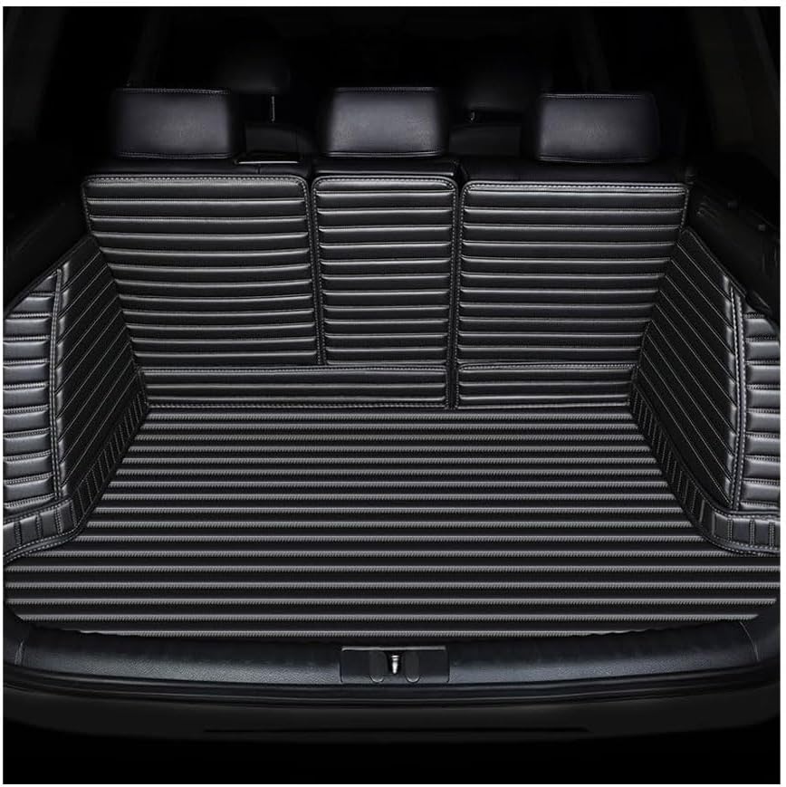 Car Boot Liner Mats for Mercedes-Ben-z A Class 2013-2018, Tailored Leather Rear Trunk Carpet Anti-Scratch Non Slip Cargo Tray Protector Pad Accessories,B/Black Beige