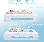 Double couche 4 Matelas de mémoire en mousse de pouce taille Reine Topper, 2 Mousse de mémoire en gel de pouce Plus 2 Coiffure de matelas en haut de l'oreiller matelassé de pouce