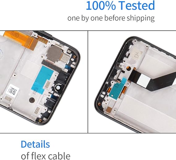 Screen Replacement for Xiaomi Redmi Note 7 / Note 7 Pro LCD Display Matrix Touch Screen Digitizer Assembly with Frame Repair Parts Free Tools Kits (Black with Frame)