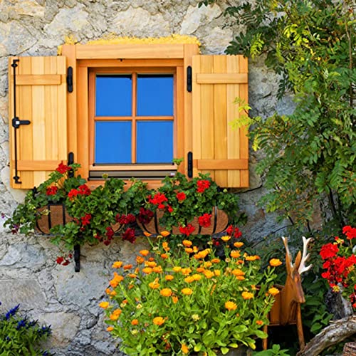 24 Inch Window Box Deck Railing Planter With Coco Liner Metal Horse Troughs Fence Planter Balcony Metal Hanging Planter Bracket Deck Railing Planter Boxes For Outdoor Balcony Rail Fence Porch Patio #TOP6