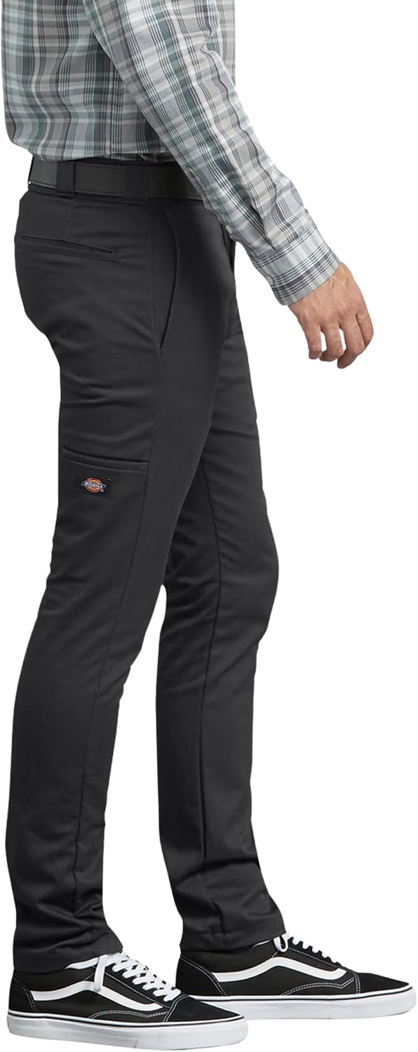 Dickies Men's Skinny Fit Straight Leg Pants – Slim Stretch Work Trousers for Office, Retail & Casual Wear