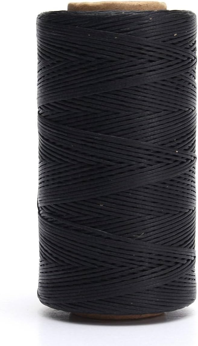 284yrd Waxed 150D 1mm Leather Hand Stitching Sewing Thread, Black