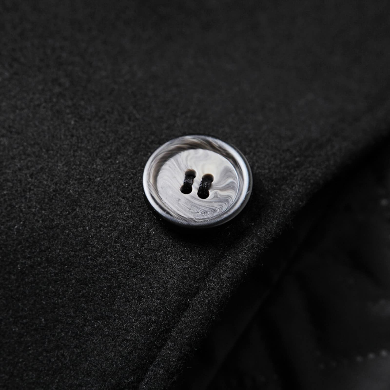 SRZYMJ Schwarz Mantel Herren Lange Jacke Casual Wollmantel Wintermantel Kerbkragen mit Knopfleiste Trenchcoat Herrenmantel Winter Warme Oberbekleidung Einreiher Business Outfit Coat Trenchcoat XXL