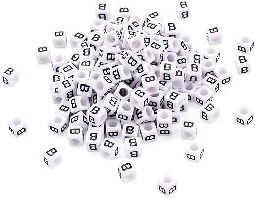 Vista 228 de FASHEWELRY 300 cuentas de letras acrílicas blancas de 0.236 x 0.236 pulgadas (0.236 x 0.236 in), cuentas del alfabeto para hacer pulseras