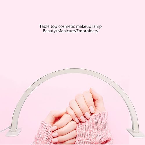 Miniatura 3 de ASHATA Lámpara de escritorio de uñas de 22 pulgadas y 30 W, diseño de media luna con diamantes de imitación, LED de 3000 K-6000 K, atenuación