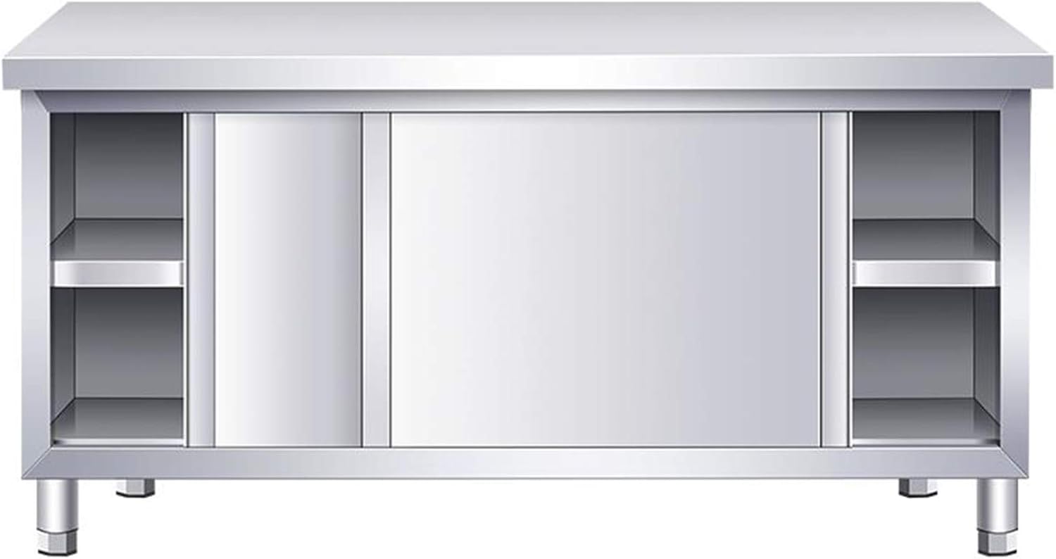 Stainless Steel Workbench Kitchen Storage Workbench 2 Tier Load-Bearing 500KG Wear-Resistant and Easy to cleanFor Home Kitchen Hotel (80 * 50 * 80 Single Pass)