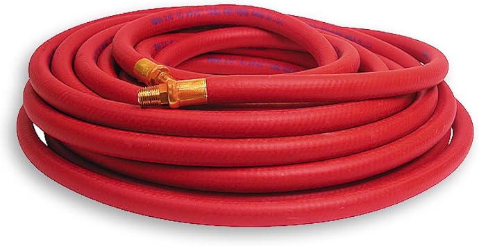 Rema Tip Top Reinforced 3/8" Air Hose with 1/4" NPT Male End, 50 Feet Long Tire Shop Hose