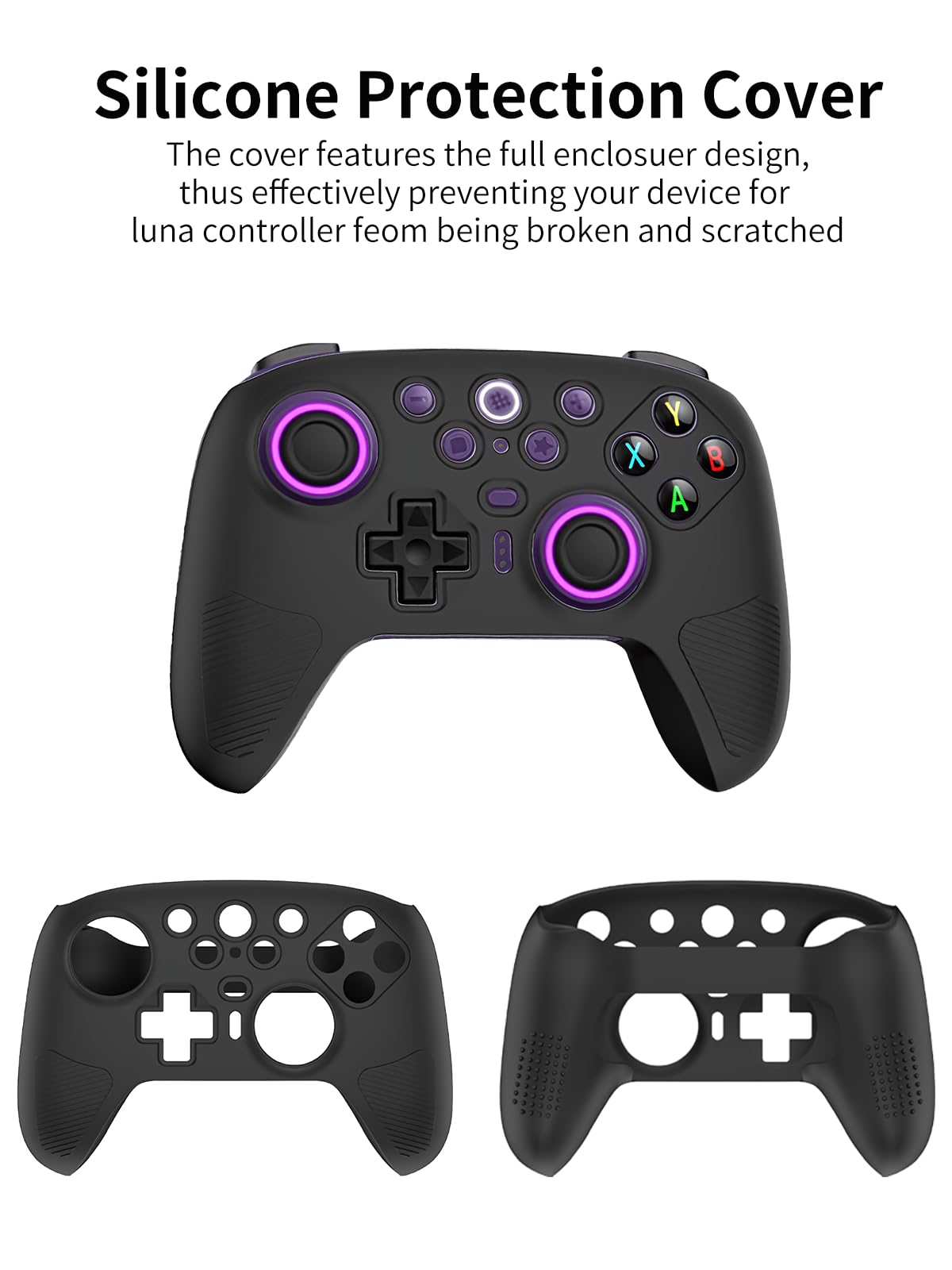 Silikonowe etui ochronne do kontrolera bezprzewodowego 8Bitdo Ultimate 2 z precyzyjnymi otworami i wysokiej jakości materiałami przyjaznymi dla środowiska, odporne na zarysowania, uderzenia, zmywalne