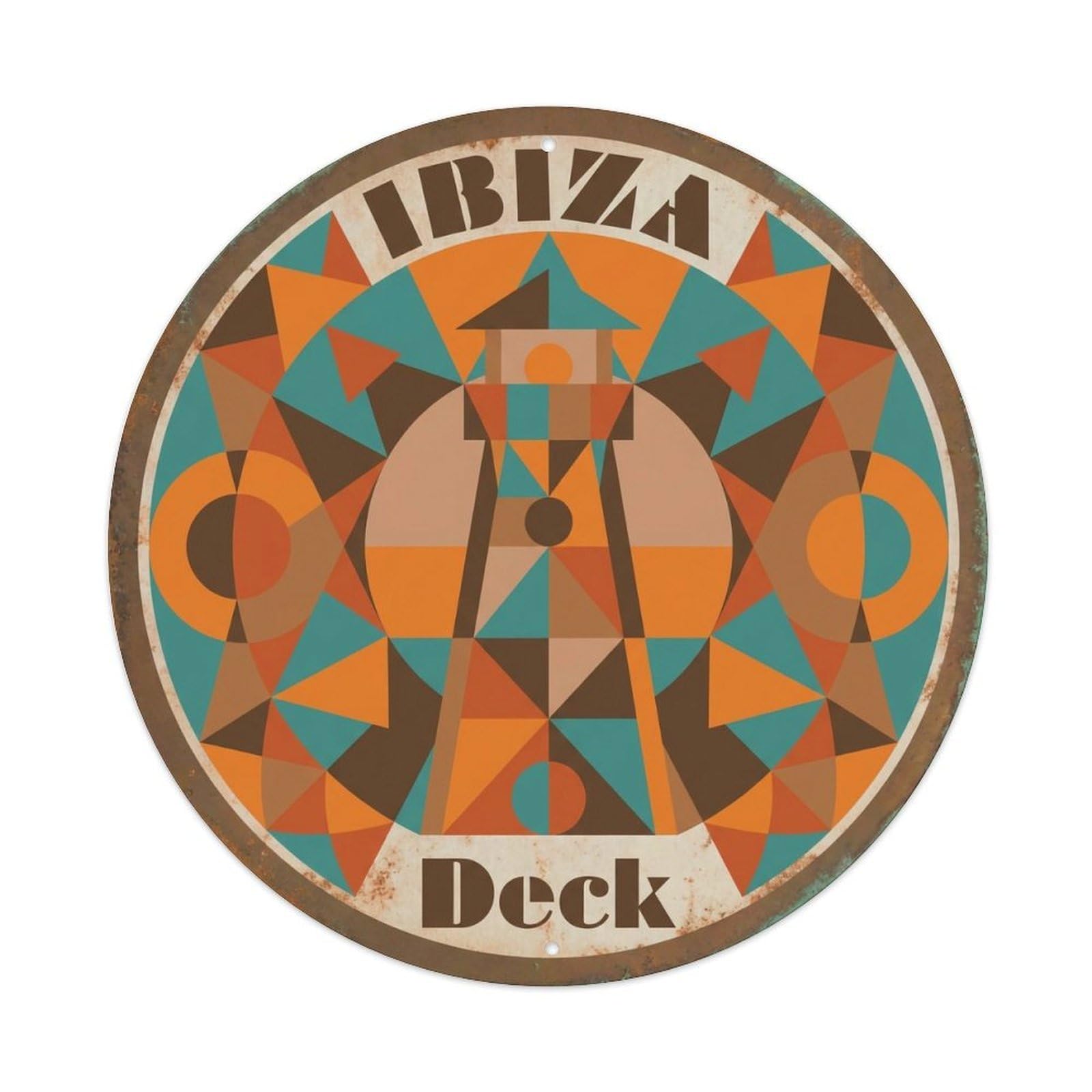 Vintage Travel Ibiza Spain Hull Metal Tin Sign