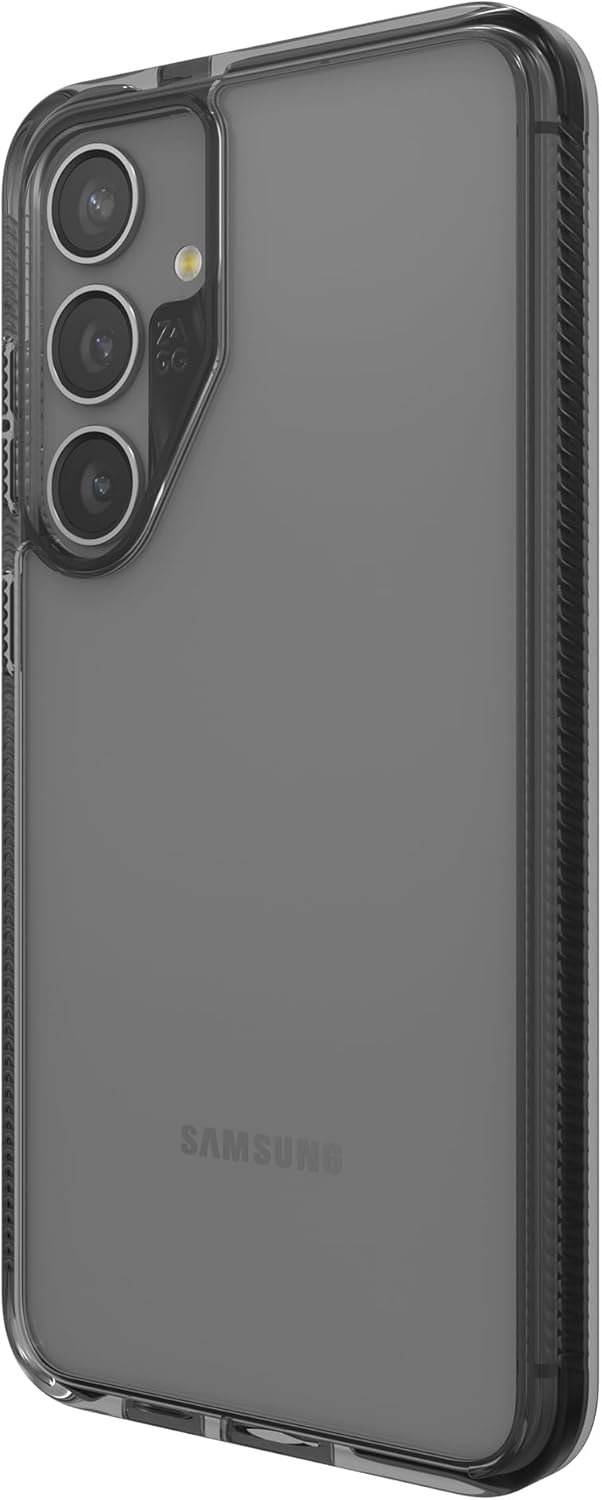 ZAGG Santa Cruz Samsung Galaxy S24 Ultra Case - Ultra Slim, Clear Case with Color Accents, Graphene-Strengthened, Drop-Resistant, Black