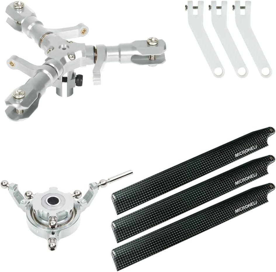 MICROHELI CNC Triple Carbon Fiber Blades Conversion Set - OMP Hobby M2 V3 PRO