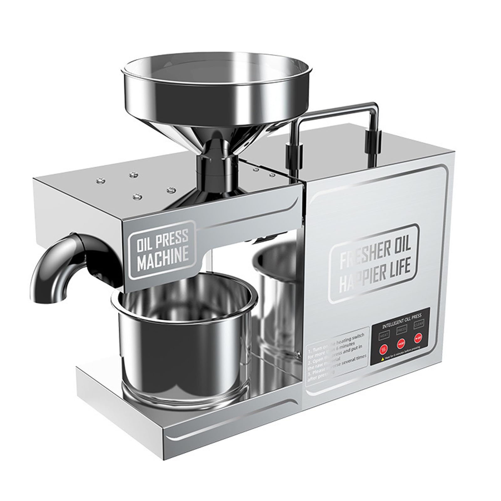 eQianyuan 820W Electric Oil Press Machine Cold Hot Press 110V