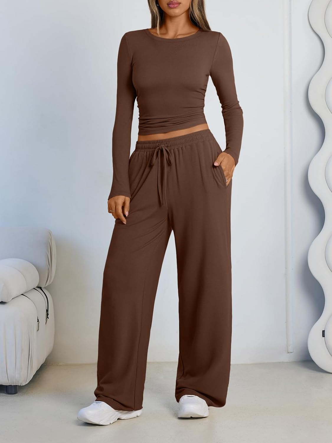 LILLUSORY 2 Piece Lounge Sets for Women Fall Outfits 2026 Two Piece Travel Sweatsuits Business Casual Fashion Clothes - Image 2