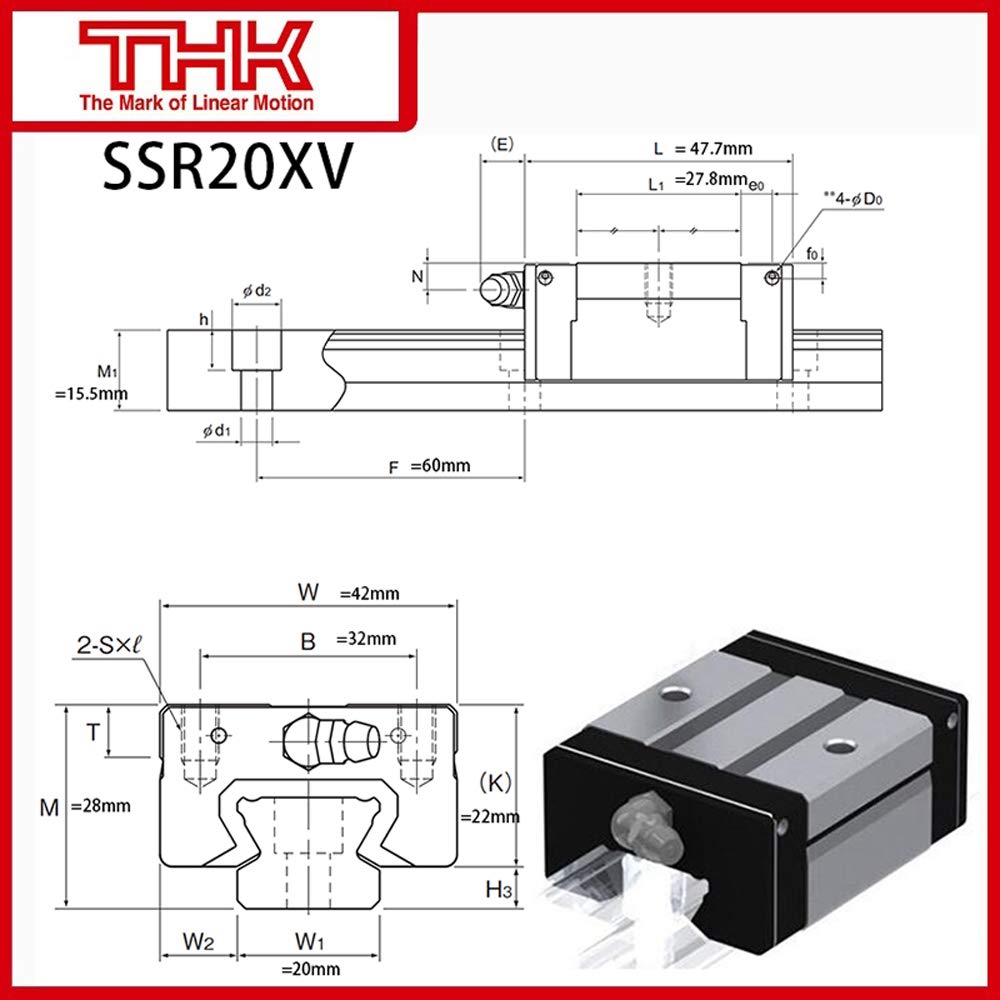NEW THK SSR-20XV SSR-20XV1SS-GK BLOCK LINEAR CARRAIGE 20MM BEARING B258037
