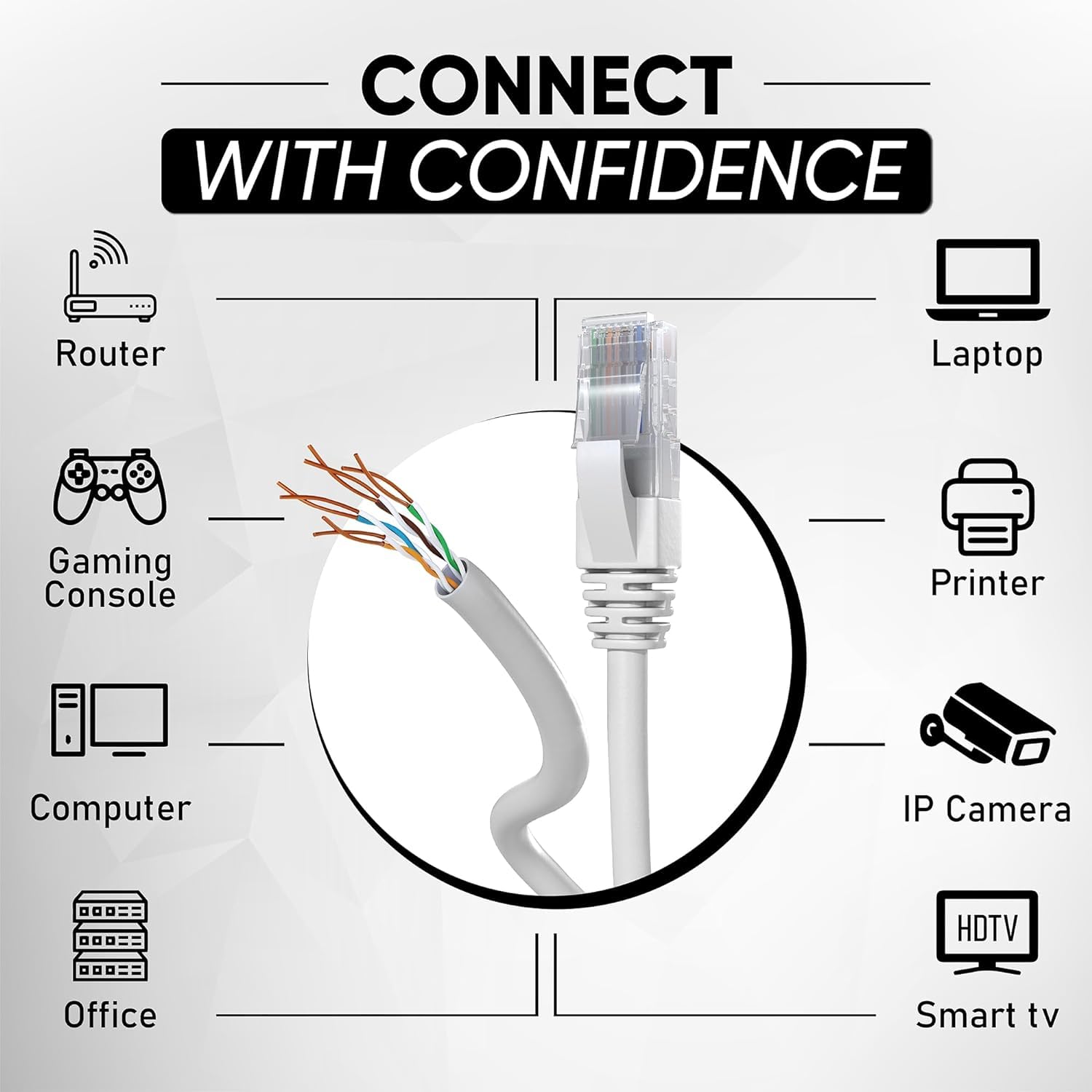 Cavo Ethernet Cat 5E da 100m Bulk Cabel, Cavo di Rete LAN Cat 5E ad Alta Velocità Per Connessione Internet Veloce 1 Gbps – 100 MHz AWG24 Cavo in Comoda Scatola | Cavo UTP CCA (100 Metri, Grigio)