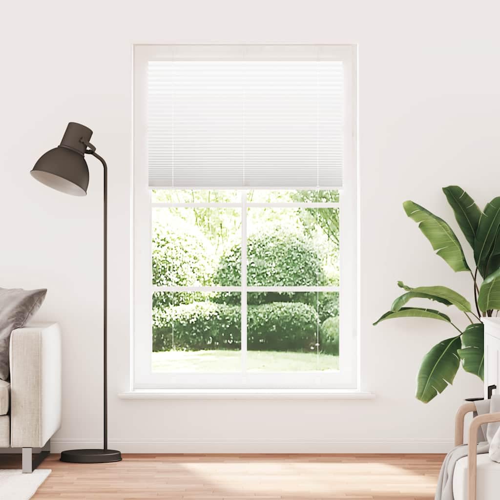 Tenda plissettata bianca, 120 x 200 cm, larghezza tessuto 119,4 cm, tenda avvolgibile in poliestere per finestre, protezione solare e sguardi indiscreti per interni