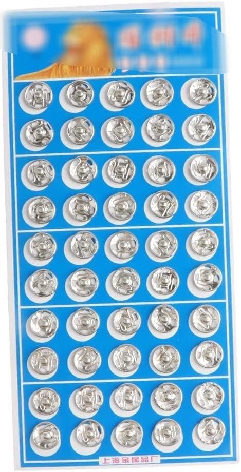 Snap Fasteners,Snaps for fabricSnap Fastener Kit,DIY Snap Button, DIY50 Pair Metal Buttons Snap Fastener Press Stud On Sewing Fabric Craft 12mm (Color : Silver)