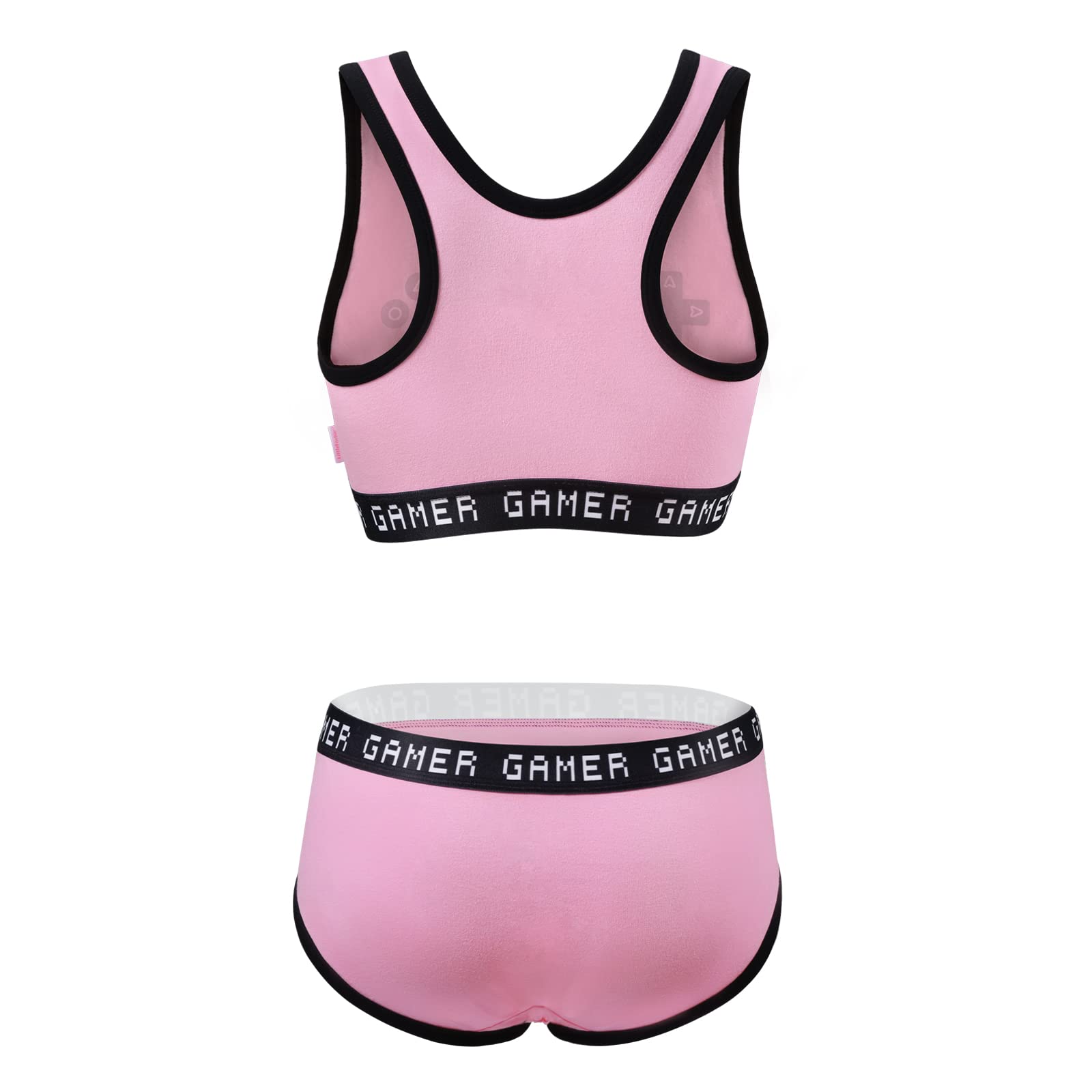 Littleforbig Women Cotton Camisole and Panties Sports loungewear Bralette Set - Playgirl: X-Small Pink