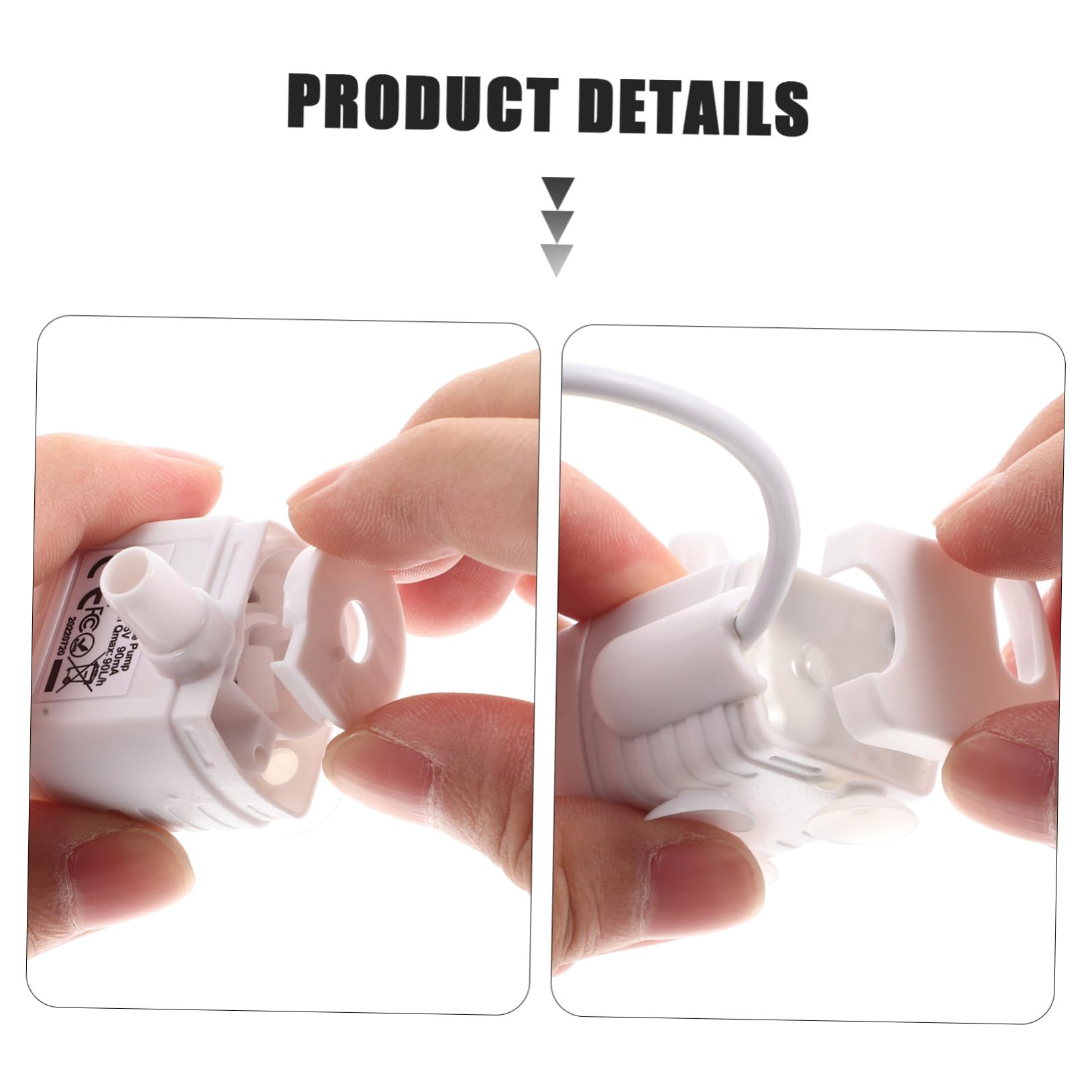 Bomba de Agua Sumergible para Fuente de Gatos Luz 5v1a | Repuesto para Bebedero de Mascotas, Abs Blanco, Incluye Cable Usb, Uso en Hogares y Tiendas de Mascotas