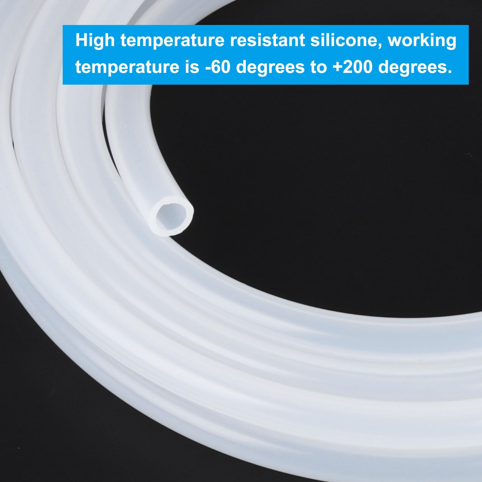 PATIKIL Tubo Silicone 1/2" Id x 3/4" Od, 1 Rotolo 19.7ft Tubo Flessibile Silicone Puro Alto Tubo Flessibile Trasparente per Trasferimento Acqua Aria Liquidi Produzione Birra Fatta Casa